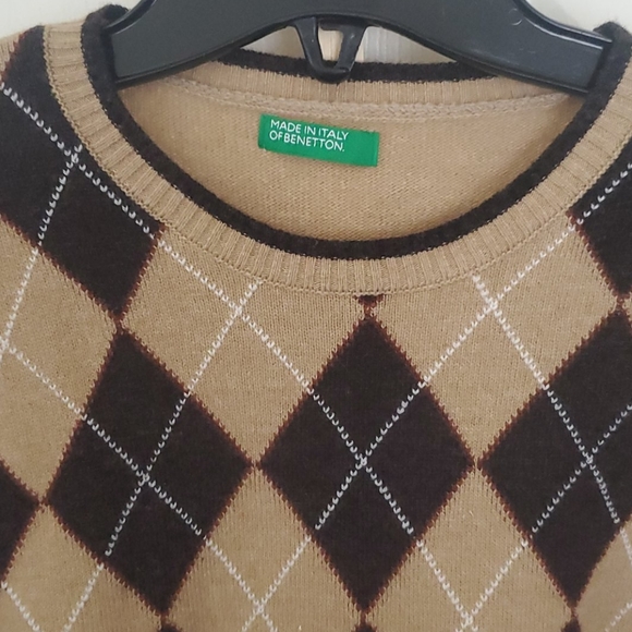 benetton argyle sweater